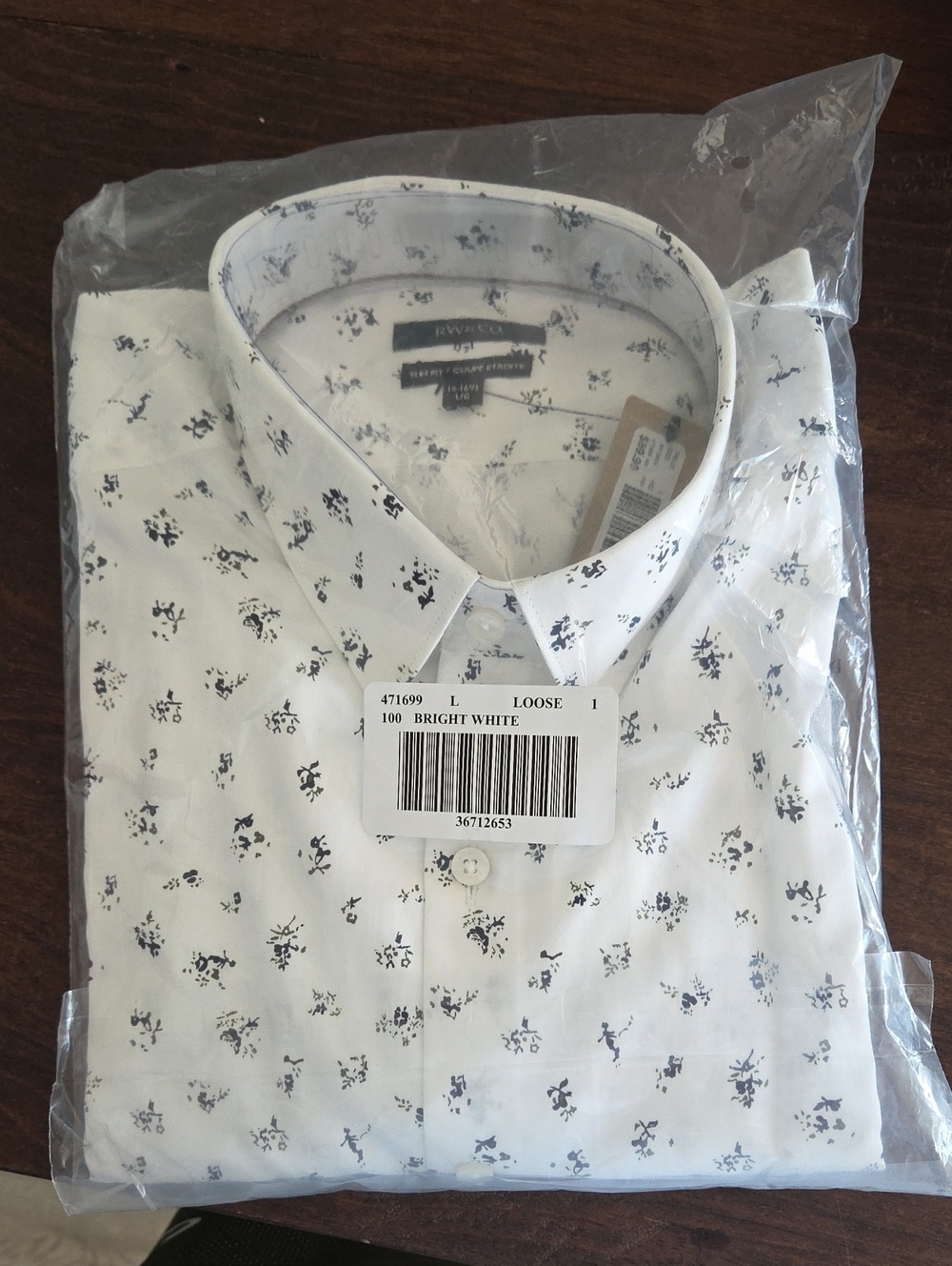 RW&Co. Men's L Floral Print Dress Shirt - New In Packaging